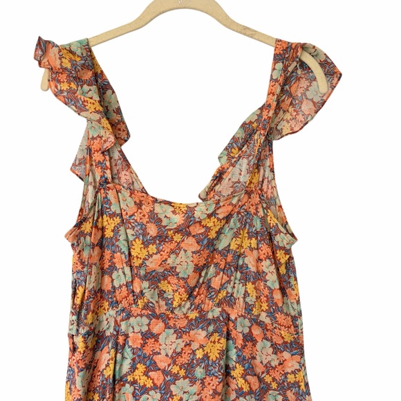 Veronica Beard Malgosia Floral Cotton Ruffle Cottagecore Vintage Midi Dress 10 - Picture 6 of 12